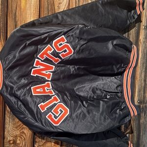 Vintage 80s MLB Chalk Line Satin Bomber Jacket San Francisco Giants Made USA XL